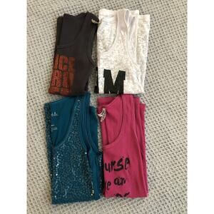 Lot Of Four Tank Tops Womens Size Small Juniors Dance Dancer‎ Ballet Fairycore